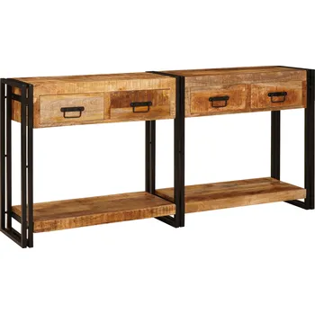 Konzolový stolek Konzolové stolky 2 pcs Hnědá Pevné drsné mangové dřevo Brown3324223