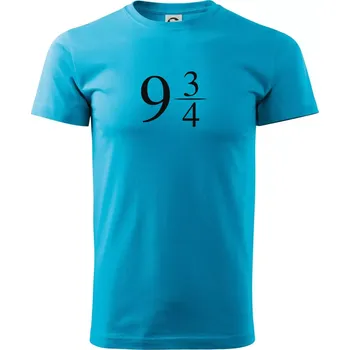 Pánské tričko Harry - Nástupiště 9 a třičtvrtě - Klasické pánské triko vyšší gramáže - 2XL ( Světlý tyrkys )