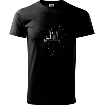 Pánské tričko Harry - hrad v noci - Klasické pánské triko vyšší gramáže - L ( Černá )