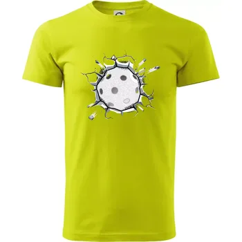 Pánské tričko Florbal míč v triku - Klasické pánské triko vyšší gramáže - M ( Limetková )