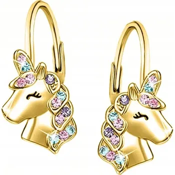 Náušnice STŘÍBRNÉ NÁUŠNICE JEDNOROŽCI 925 PRO DÍVKU