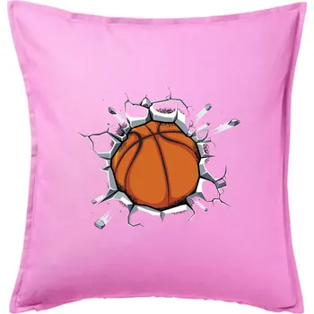 Polštář Basketbal míč v triku - Polštář 50x50 - 50x50 - Pouze potah ( Růžová )