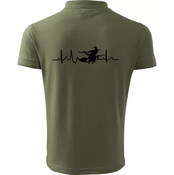 Pánská košile EKG čarodějnice - Polokošile pánská Pique Polo 203 - XL ( Khaki )