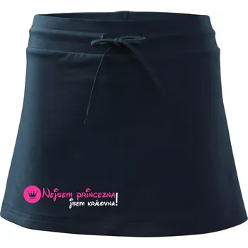 Dámská sukně Nejsem princezna, jsem královna! - Sportovní sukně - two in one - L ( Námořní modrá (velmi tmavá - téměř černá) )