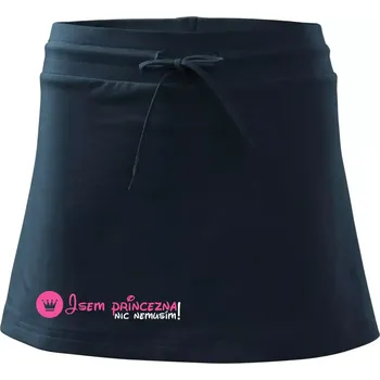 Dámské oblečení Jsem princezna, nic nemusím!¨ - Sportovní sukně - two in one - L ( Námořní modrá (velmi tmavá - téměř černá) )