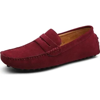 Pánské mokasíny Pánské semišové mokasíny – pohodlné slip-on boty Velikost: 48, Barva (Varianta): 2088 wine red