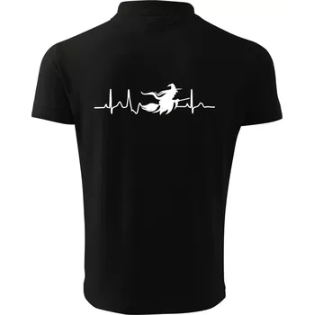 Pánská košile EKG čarodějnice - Polokošile pánská Pique Polo 203 - 5XL ( Černá )