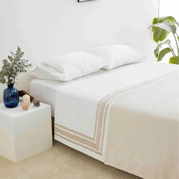 deka Deka Chevron Pique, bavlněná, pudrově růžová, 200x220 cm