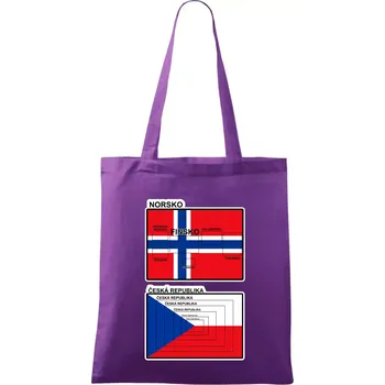Norská a česká vlajka - Taška bavlněná - 42 x 38 cm ( Fialová )