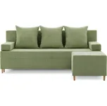 Rozkládací třímístná pohovka FIREZE + podnožka FIREZE olivová