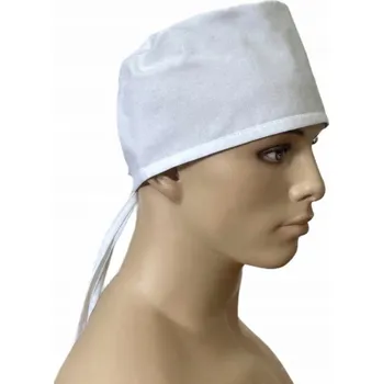 Čepice Chirurgická lékařská čepice 100% bavlna bílá