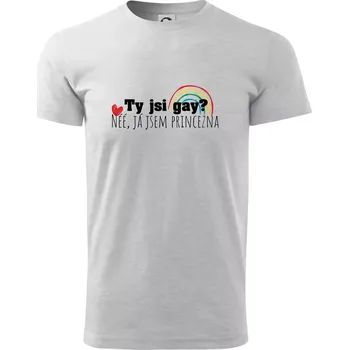 Pánské tričko Gay princezna - Triko extra velké (5-8XL) - 7XL ( Světlešedý Melír )
