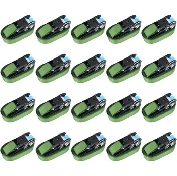 Upínací popruh vidaXL Ráčnové upínací pásy 20 ks 800 daN 6 m zelené