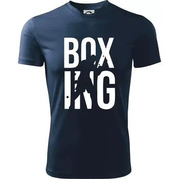 Chlapecké tričko Nápis Boxing - Dětské triko sportovní (dresovina) - 146 cm/10 let ( Námořní modrá (velmi tmavá - téměř černá) )