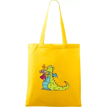 Princezna a drak - Taška bavlněná - 42 x 38 cm ( Žlutá )