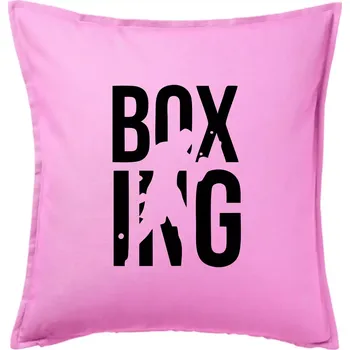 Polštář Nápis Boxing - Polštář 50x50 - 50x50 - Pouze potah ( Růžová )