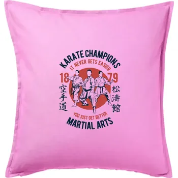 Polštář Karate Champions - Polštář 50x50 - 50x50 - Pouze potah ( Růžová )