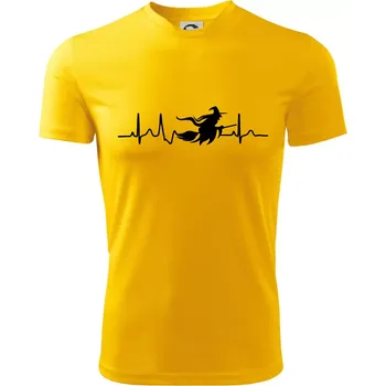 Chlapecké tričko EKG čarodějnice - Dětské triko sportovní (dresovina) - 134 cm/8 let ( Žlutá )