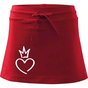 Dámská sukně Srdce princezna - Sportovní sukně - two in one - XS ( Červená )
