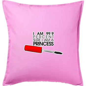 Polštář Na 99 procent jsem princezna - Polštář 50x50 - 50x50 - Pouze potah ( Růžová )