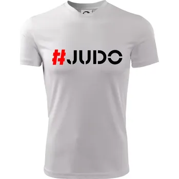 Chlapecké tričko Judo Hashtag - Dětské triko sportovní (dresovina) - 122 cm/6 let ( Bílá )