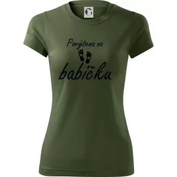 Dámské tričko Povýšena na babičku - Dámské Fantasy sportovní (dresovina) - XS ( Khaki )
