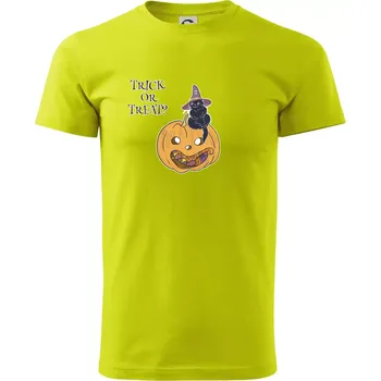 Dýně a kočka - Klasické pánské triko vyšší gramáže - L ( Limetková )