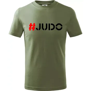 Judo Hashtag - Tričko dětské bavlněné - 134 cm/8 let ( Khaki )