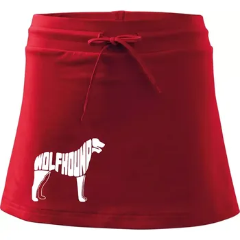 Dámská sukně Vlkodav nápis v těle - Sportovní sukně - two in one - XS ( Červená )