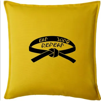 Polštář Judo eat repeat - Polštář 50x50 - 50x50 - Pouze potah ( Žlutá )