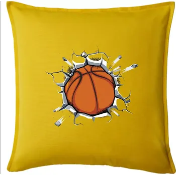 Polštář Basketbal míč v triku - Polštář 50x50 - 50x50 - Pouze potah ( Žlutá )