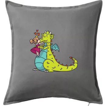 Polštář Princezna a drak - Polštář 50x50 - 50x50 - Pouze potah ( Tmavě šedý melír )