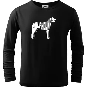 Chlapecké tričko Vlkodav nápis v těle - Triko dětské Long Sleeve - 134 cm/8 let ( Černá )