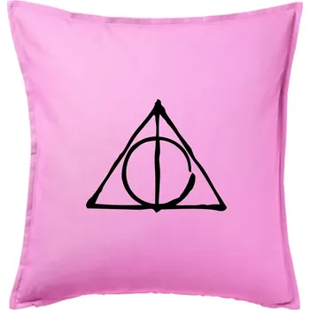 Polštář Harry - symbol relikvie - Polštář 50x50 - 50x50 - Pouze potah ( Růžová )