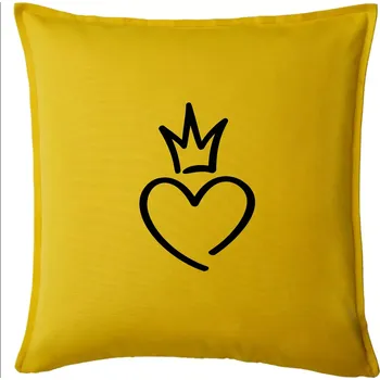 Polštář Srdce princezna - Polštář 50x50 - 50x50 - Pouze potah ( Žlutá )