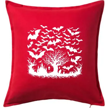 Polštář Strašidelný les - Polštář 50x50 - 50x50 - Pouze potah ( Červená )