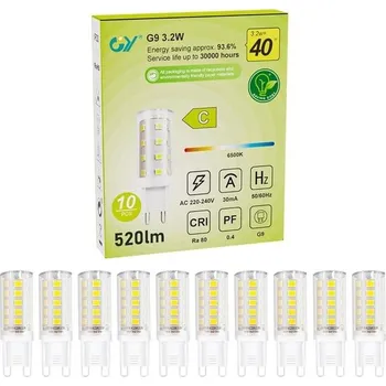Žárovka LED žárovka GY G9 teplá bílá 6500K, studená bílá LED světelný zdroj 3,2 W ekvivalent 40W halogenové