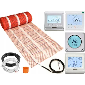 Topná rohož Sada topné rohože pod dlažbu 14 m2 170 W/m2 + digitální termostat bílý
