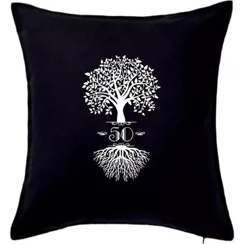 Polštář Narozeninový strom 50 - Polštář 50x50 - 50x50 - Pouze potah ( Černá )