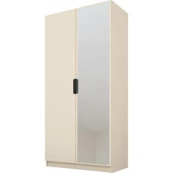 Šatní skříň Paws CYNTHIA Skříň 100 x 200 x 52 cm béžová skříň se zrcadlem