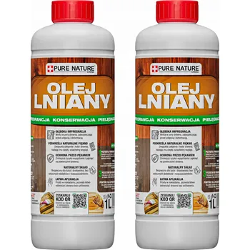 Olej na dřevo LNĚNÝ OLEJ IMPREGNACE NA DŘEVO NÁBYTKU TERAS PŘÍRODNÍ BEZ CHEMIE 2L 20m2