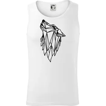 Geometrie - vlk - vyjící - Tílko pánské Core - S ( Bílá )