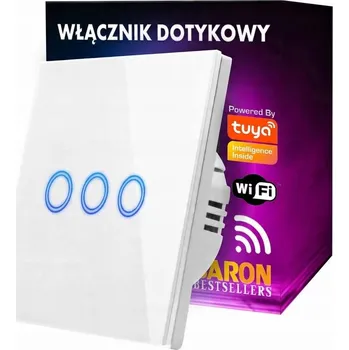 vypínač Dotykový spínač světla bílý skleněný trojitý WIFI+RF Tuya Smart Life