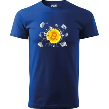Pánské tričko Bitcoin v triku - Triko extra velké (5-8XL) - 7XL ( Královská modrá )
