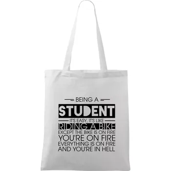 Being a student - bike - Taška bavlněná - 42 x 38 cm ( Bílá )