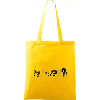 Otazníky ???? když prostě nevíš - Taška bavlněná - 42 x 38 cm ( Žlutá )