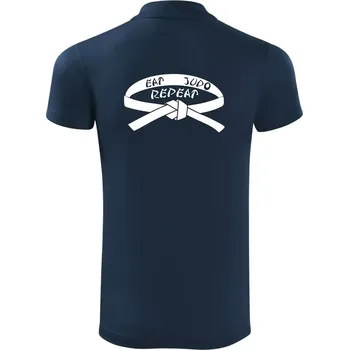 Pánská košile Judo eat repeat - Polokošile Victory sportovní (dresovina) - 3XL ( Námořní modrá (velmi tmavá - téměř černá) )