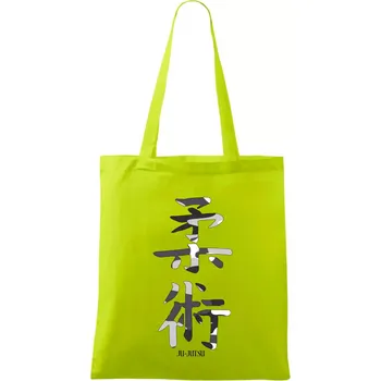 Ju-jutsu maskáčový nápis - Taška bavlněná - 42 x 38 cm ( Limetková )