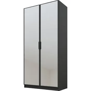 Šatní skříň Paws CYNTHIA Skříň 100 x 200 x 52 cm grafit skříň se zrcadlem