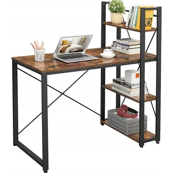 Psací stůl Obdélníkový psací stůl Muvu 120 x 60 x 120 cm černý, odstíny hnědé